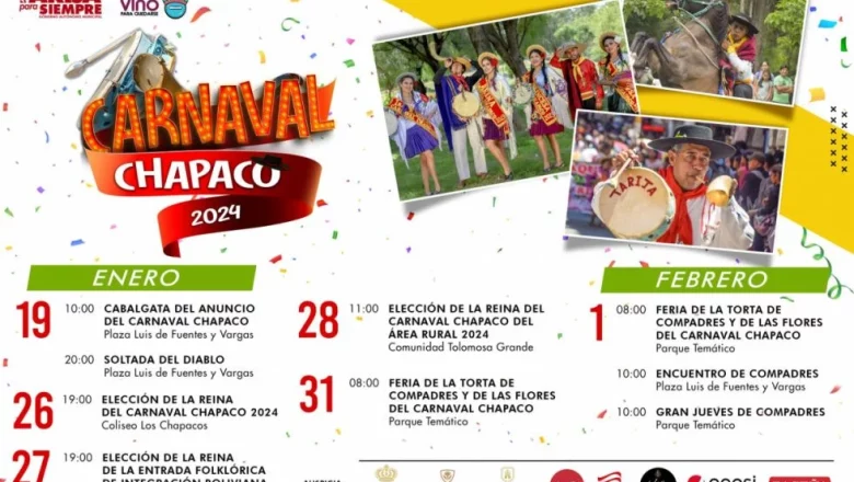 Esta es la agenda de actividades: Tarija se prepara para el Carnaval Chapaco 2024