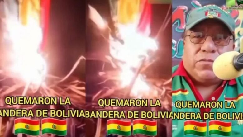 Peruanos queman la bandera de Bolivia en transmisión en vivo